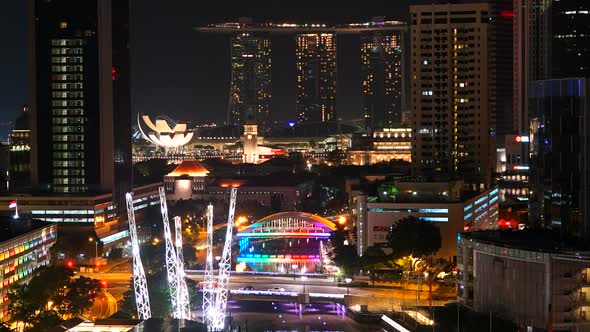 Time lapse of Building in Singapore city