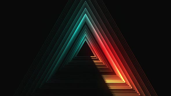 Glowing Lines Triangle Tunnel