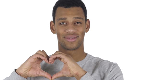 Heart Sign By AfroAmerican Man Hands Gesture