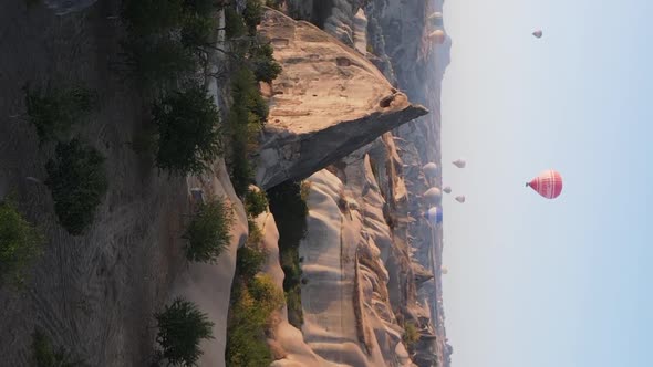 Balloons in Cappadocia Vertical Video Slow Motion