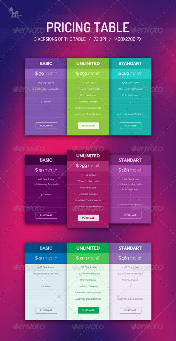 Pricing Table