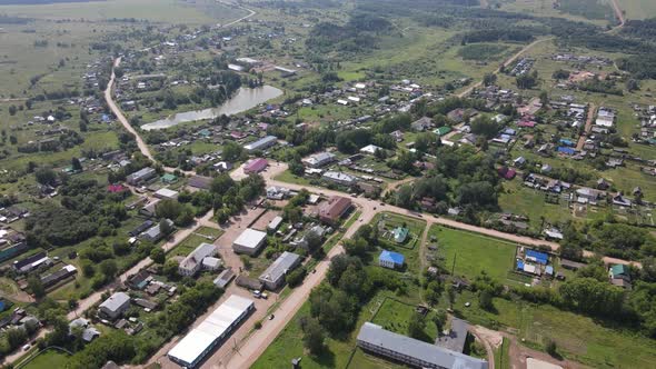 Residential Houses Located in Small Russian Village