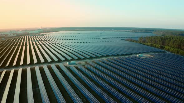 Top View of a Solar Power Station Renewable Energy Solar Panels