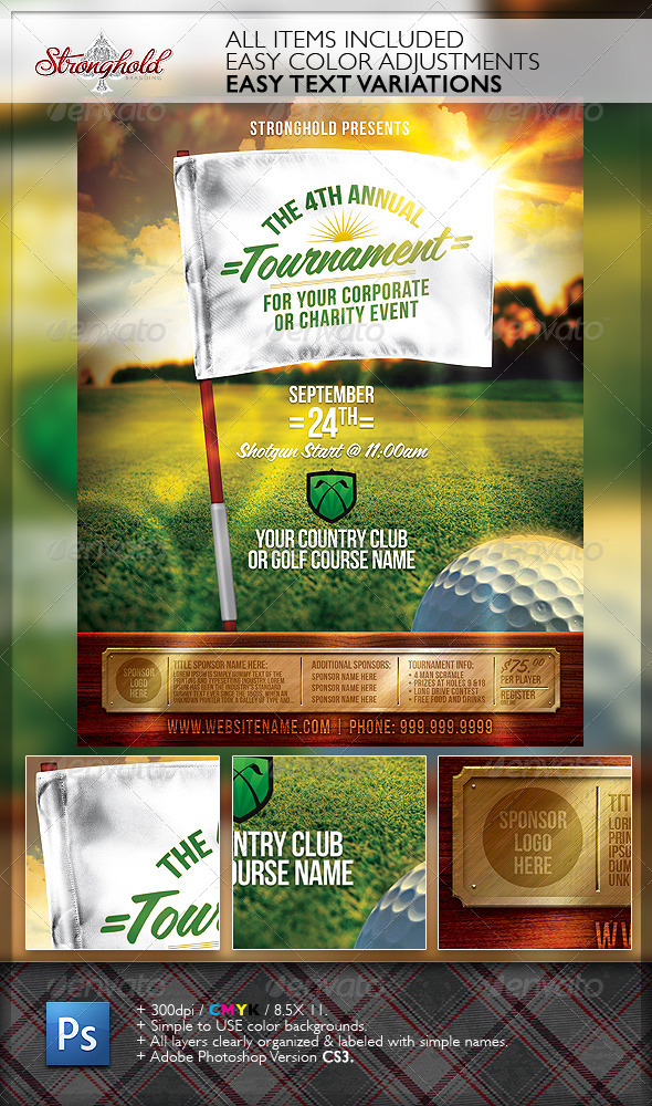 Golf Tournament Event Flyer Template