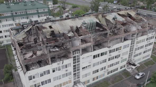 Wartorn Building in Stoyanka Bucha District Ukraine