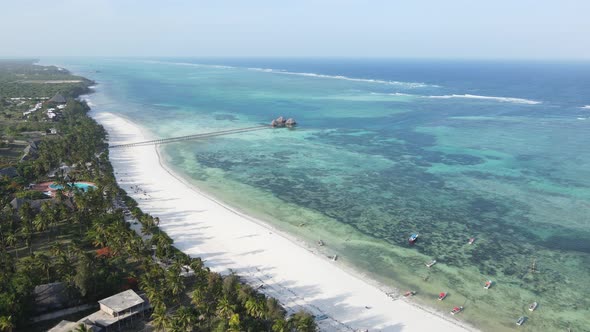 House on Stilts in the Ocean on the Coast of Zanzibar Tanzania