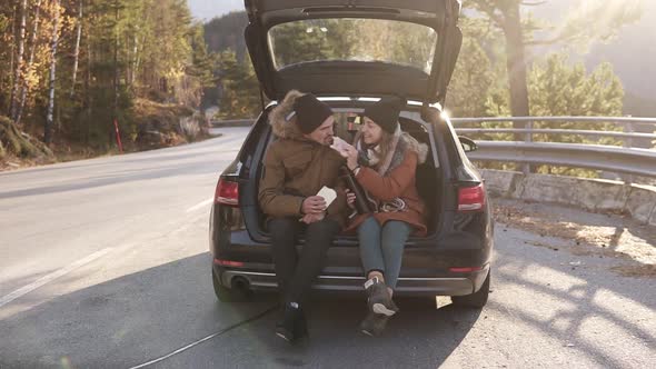 A Loving Couple in a Road Trip