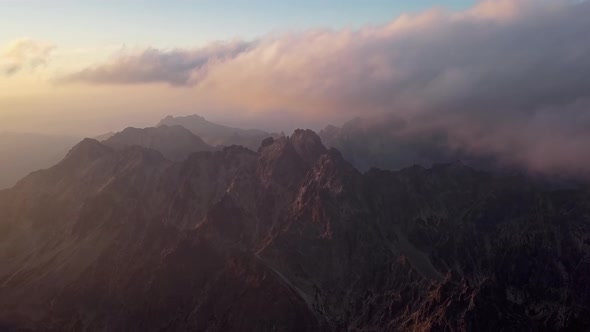 Sunset Over High Tatras Mountains