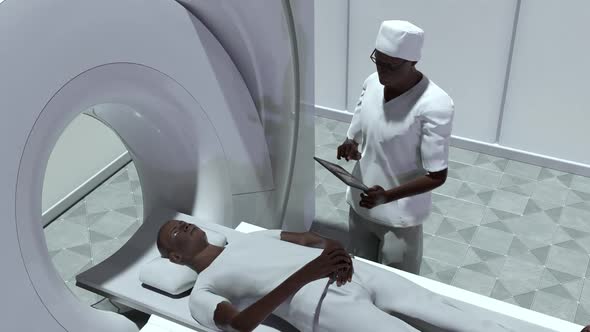 Man And MRI Machine