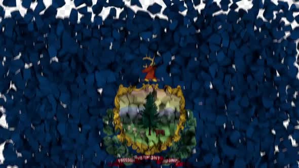 Vermont State Flag Breaking Rocks Transition