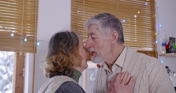 an Elderly Couple Enjoys Life in Their Country House and Dances