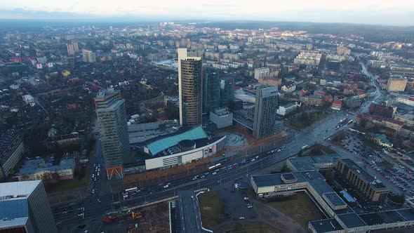 Aerial view of the downtown of Vilnius, Lithuania