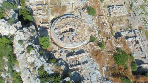 Knidos Ancient Ruin Beatiful Aerial View 