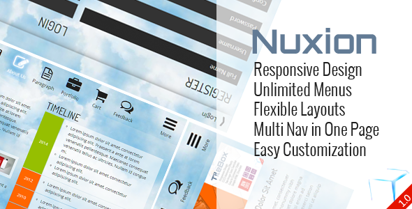 Nuxion jQuery - responsywny pasek menu nawigacji UX