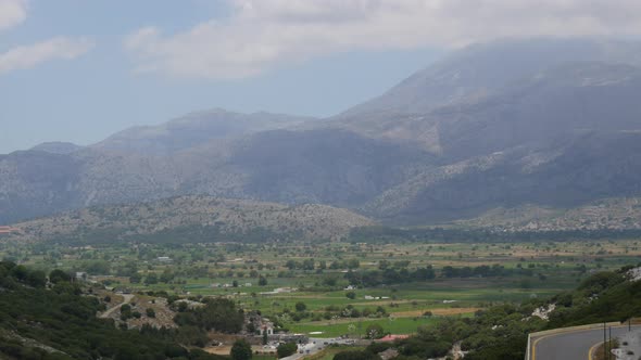 View of the Magnificent Nature Landscape of the Lassithi Plateau One of the Main Attractions of the