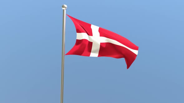 Danish flag on flagpole.