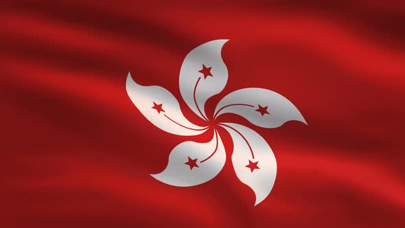 Hong Kong Windy Flag Background 4K