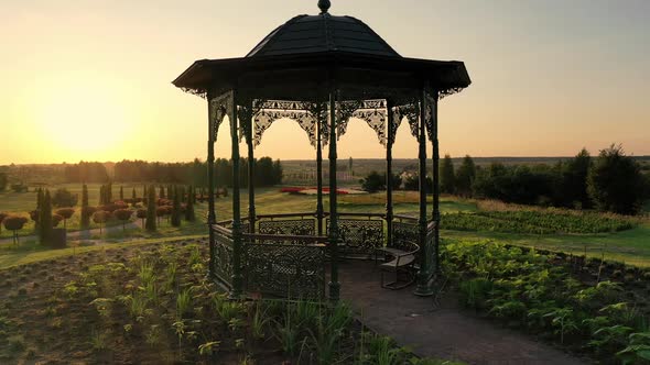 Scenic Landscape of Beautiful Summer Park Dobropark at Sunrise Motyzhyn Ukraine