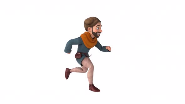 Fun 3D cartoon medieval man with alpha alt