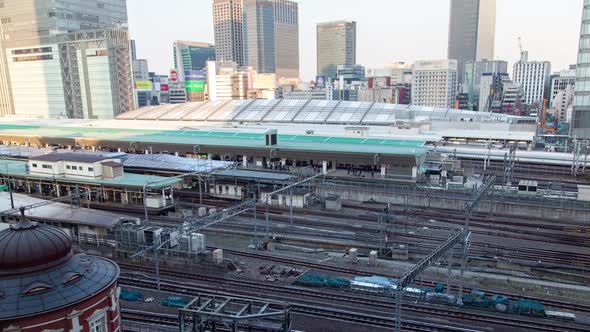 Tokyo Railway Station High Speed Train Tracks