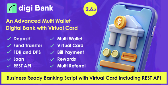 Digibank - Advanced Multi Wallet Digital Banking System with Virtual Card and Rewards