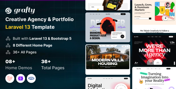 Grafty - Creative Agency & Portfolio Laravel 13 Template
