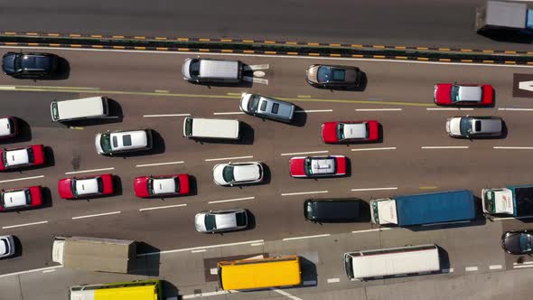 Top view of Hong Kong traffic