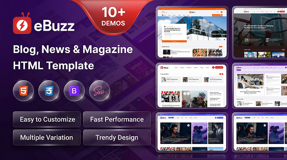 eBuzz - Blog, News & Magazine HTML Template