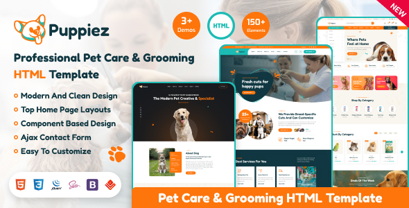 Puppiez - Pet Care & Grooming HTML Template