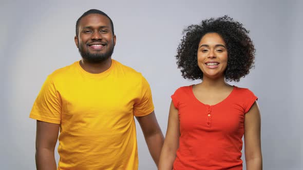 Happy African American Couple Hugging