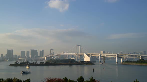 Tokyo Skyline with Tokyo Tower and Rainbow Bridge