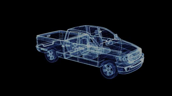 Hologram of a Rotating Pickup Truck