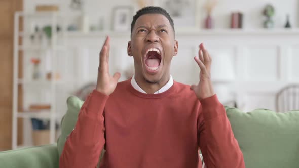 Portrait of African Man Shouting, Screaming