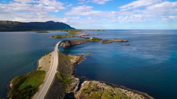 Atlantic Ocean Road Aerial Norway