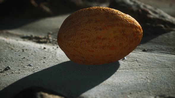 Desert Melon on the Sand Beach