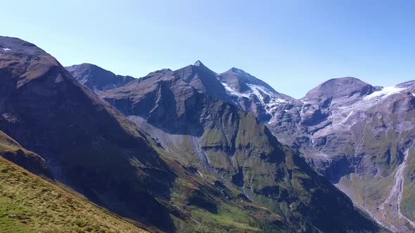 Fantastic Aerial View of Grossglockner Mountains in Austria