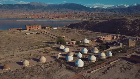 Yurts In Traditional Kyrgyz Style, Issyk Kul Lake