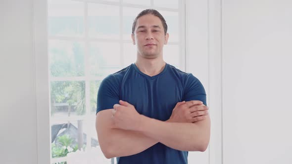 Portrait of Caucasian male looking at camera