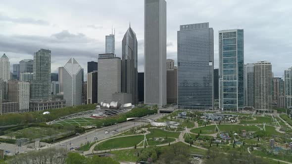 Aerial view of Millennium Park, Chicago