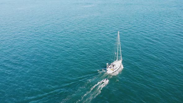 Sailing boat by the city of Stavanger in the summer of Norway 2018