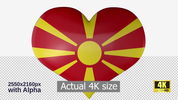 Macedonia Flag Heart Spinning