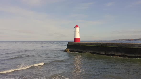 A Lighthouse in Berwick Upon Tweed in the UK Seen From The Air