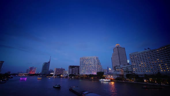 View of the Chao Phraya River and Bangkok City