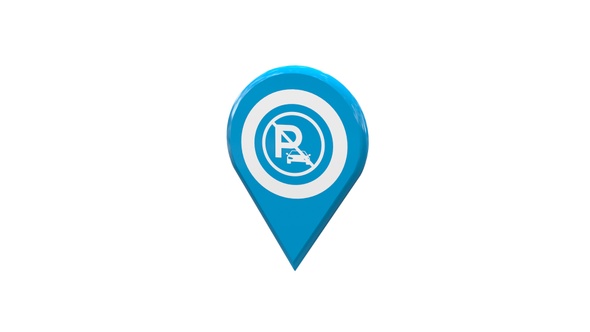 Map Location Pin With No Parking Icon Blue V11
