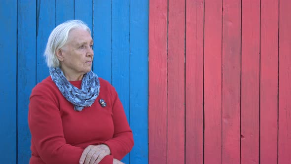 Pensioner on Eco Wooden Background