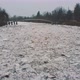 Aerial Dron Shot of the Huge Ice Loads Drift in the River Ogre, Latvia. 4K Video - VideoHive Item for Sale