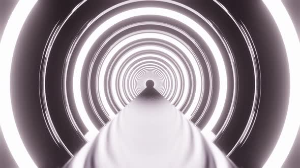 Silver Round Tunnel Background Vj Loop 4K