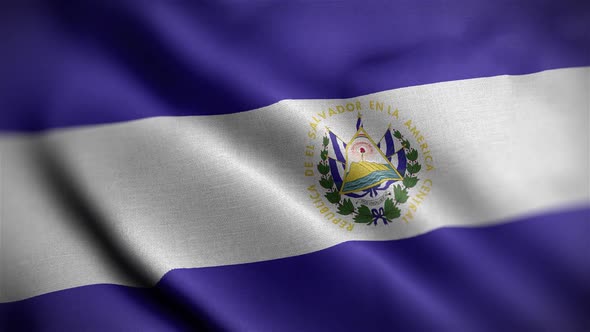El Salvador Flag Textured Waving Close Up Background HD
