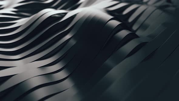 Abstract Background with Black Wavy Stripes