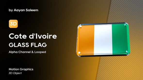 Côte D'Ivoire Flag 3D Glass Badge